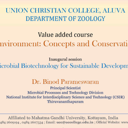 Invited Lecture on “Microbial biotechnology for Sustainable development”