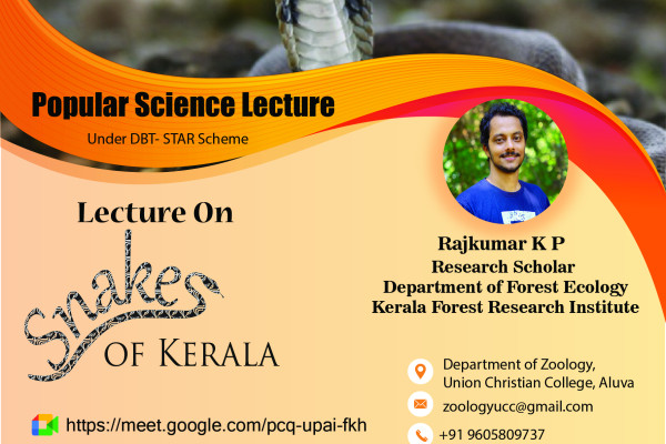 Popular Science Lecture : SNAKES OF KERALA