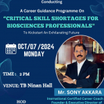 “CRITICAL SKILL SHORTAGES FOR BIOSCIENCES PROFESSIONALS” To Kickstart An Exhilarating Future